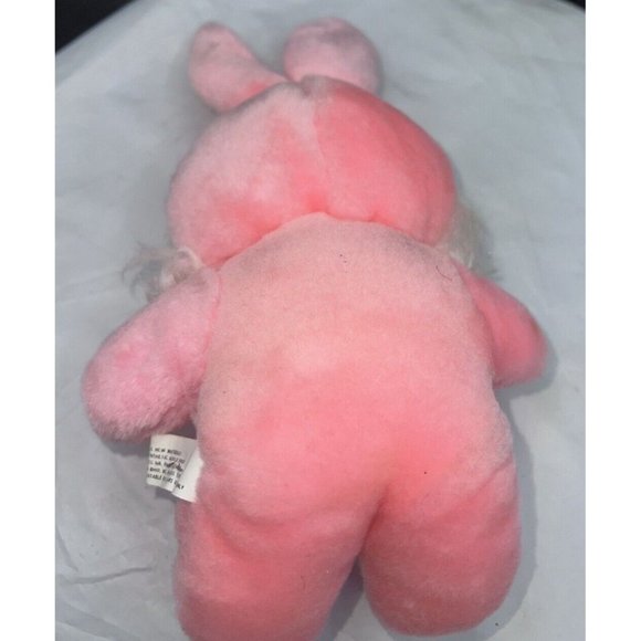 VINTAGE ORIENTAL TRADING CO. PINK BUNNY RABBIT 10" PLUSH ,I LOVE YOU ,HEART - Picture 4 of 4